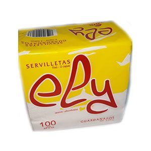 CUAT-SERVILLETA ELY 33*33 2 CAPS PAQ 100UDS